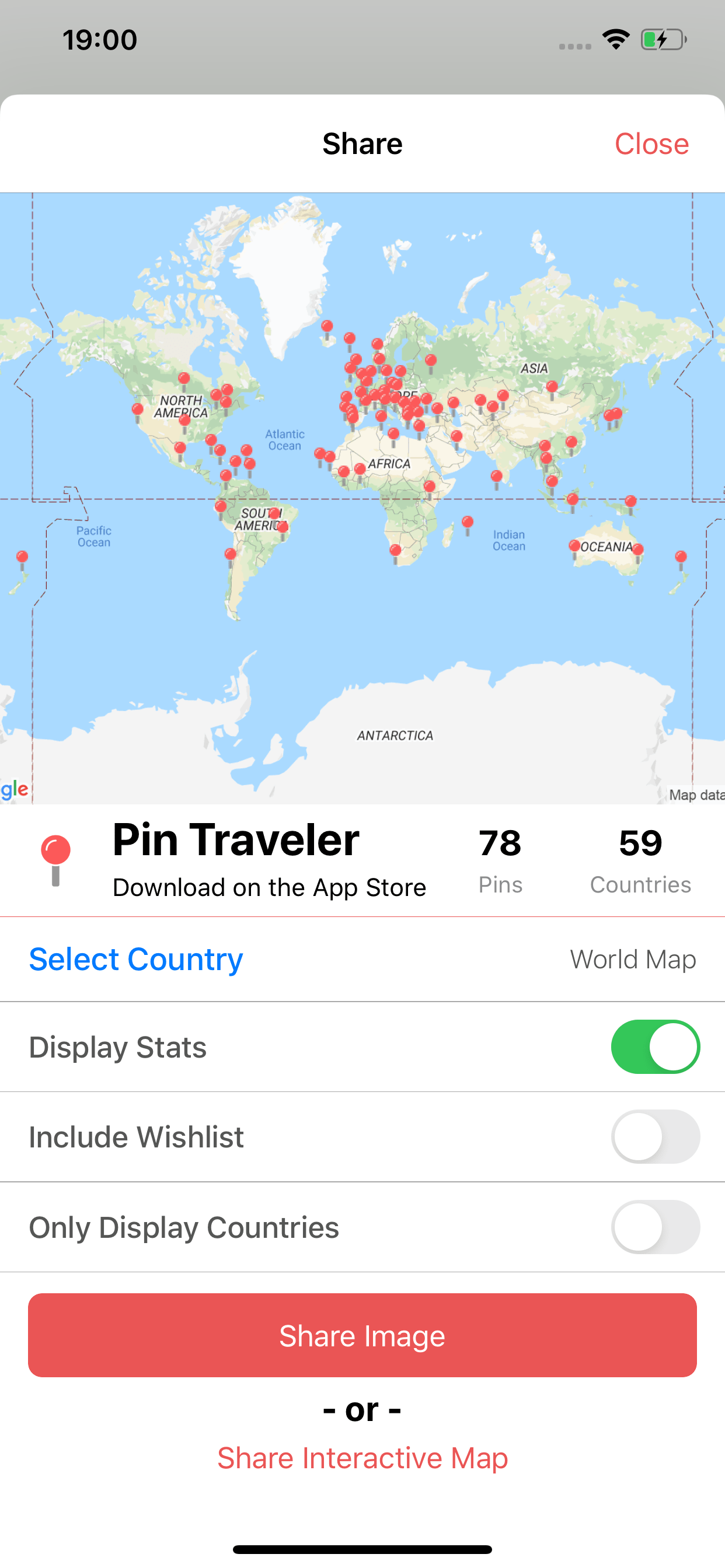 best travel map app with pins